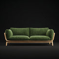 Wooden frame sofa with soft fabric upholstery - 200 x 90 x 80cm