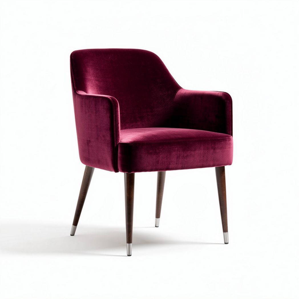 Velvet upholstered accent chair for living rooms - 70 x 70 x 80cm