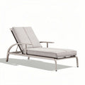 Outdoor lounge chair with aluminum frame and fabric cushions - 200 x 70 x 40cm