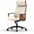 Ergonomic office chair with adjustable headrest - leather, 60 x 60 x 115cm