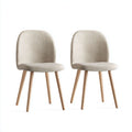 Fabric upholstered dining chair with wood legs - 45 x 50 x 85cm