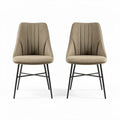 Fabric dining chair set with metal legs - 45 x 50 x 90cm