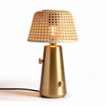 Rattan and metal table lamp for home decor - 20 x 20 x 35cm
