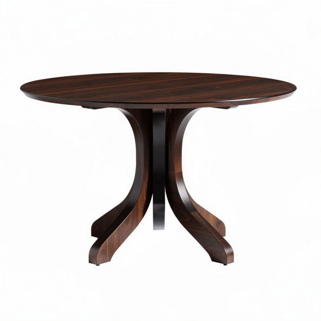 Round wooden dining table for living spaces - 120 x 120 x 75cm