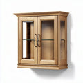 Wooden wall-mounted display cabinet for living room - 80 x 35 x 80cm